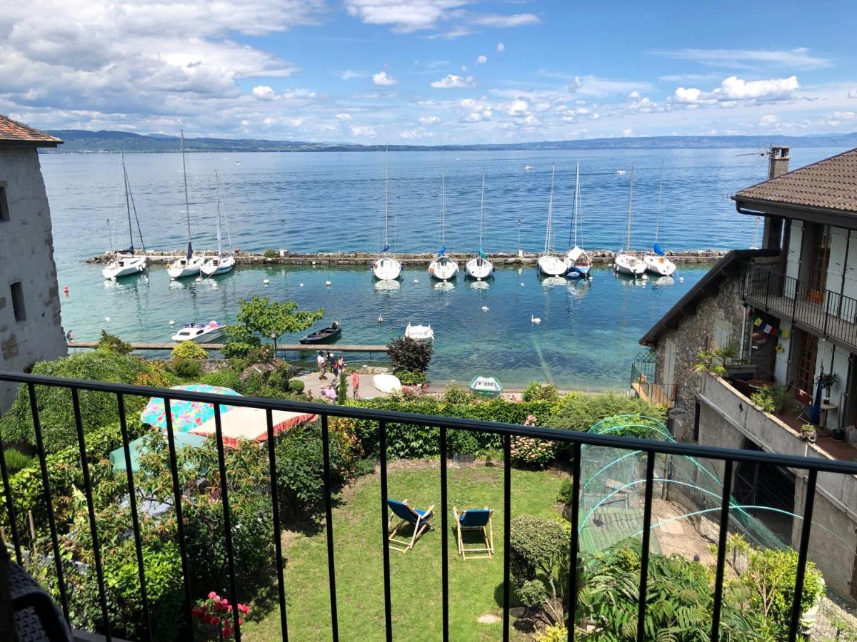 A Room With A View - Maisonnette Dans Bourg Medieval Au Bord Du Lac Leman Yvoire Zewnętrze zdjęcie
