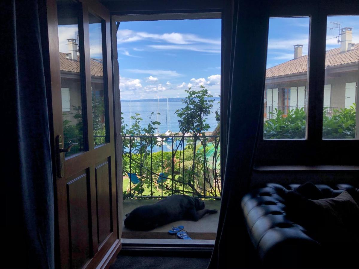 A Room With A View - Maisonnette Dans Bourg Medieval Au Bord Du Lac Leman Yvoire Zewnętrze zdjęcie